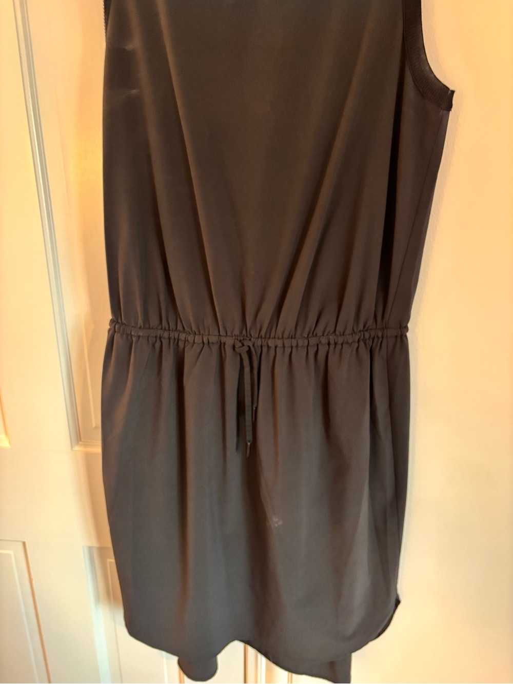Athleta Black Sleeveless Drawstring-Waist Mini Dress - Picture 3 of 4